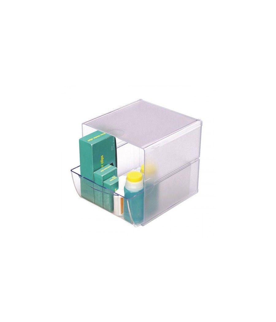 Organizador modular con un cajon de 16,5x14,5x7 cm transparente deflecto 350801