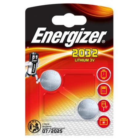 Blister 2 pilas de boton modelo cr 2032 energizer e301021401