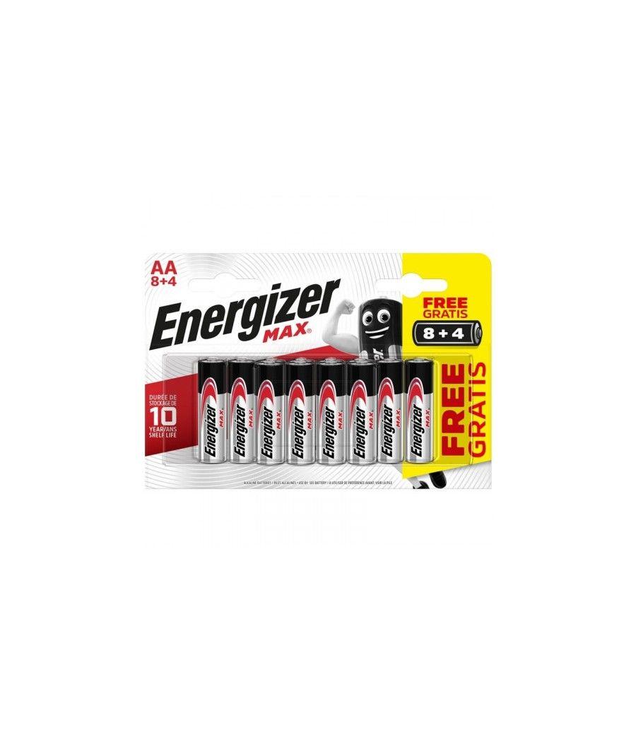 Blister 8 + 4 pilas max tipo lr6 (aa) energizer e301531600