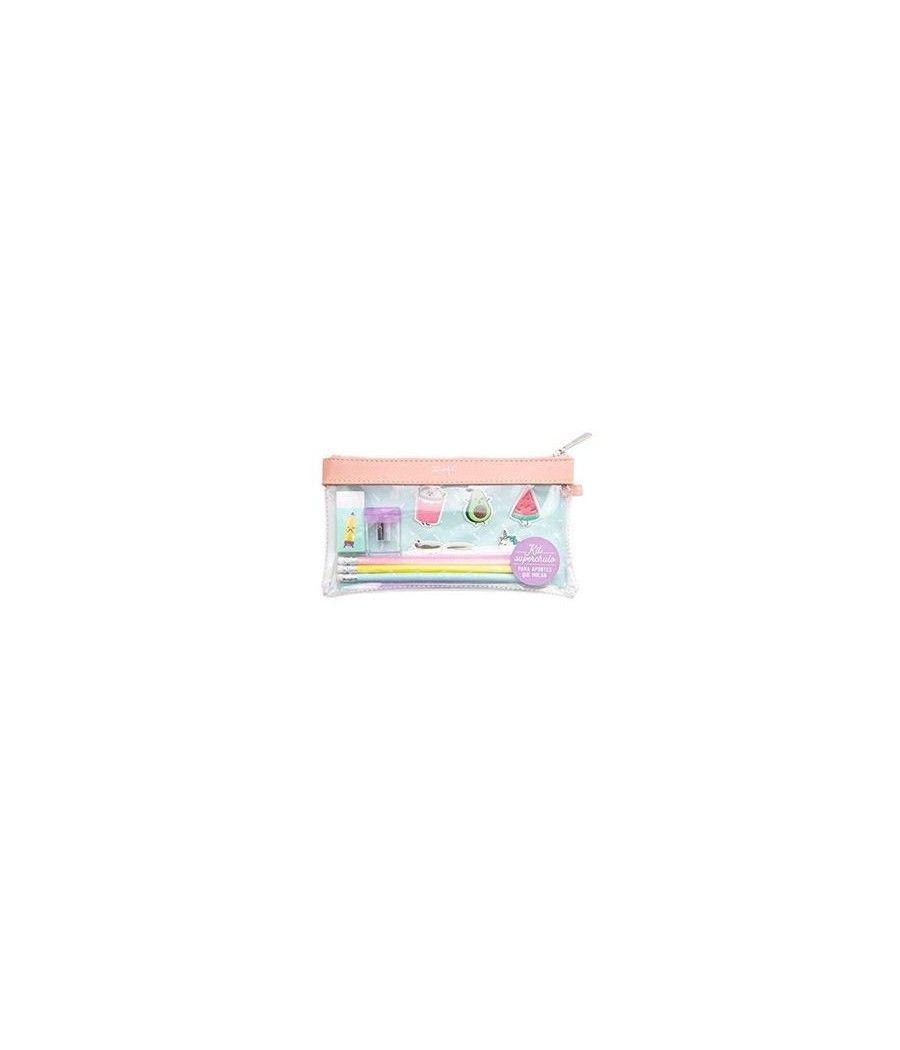 Kit de estuche transparente pvc "para apuntes que molan" mr.wonderful woa09499es