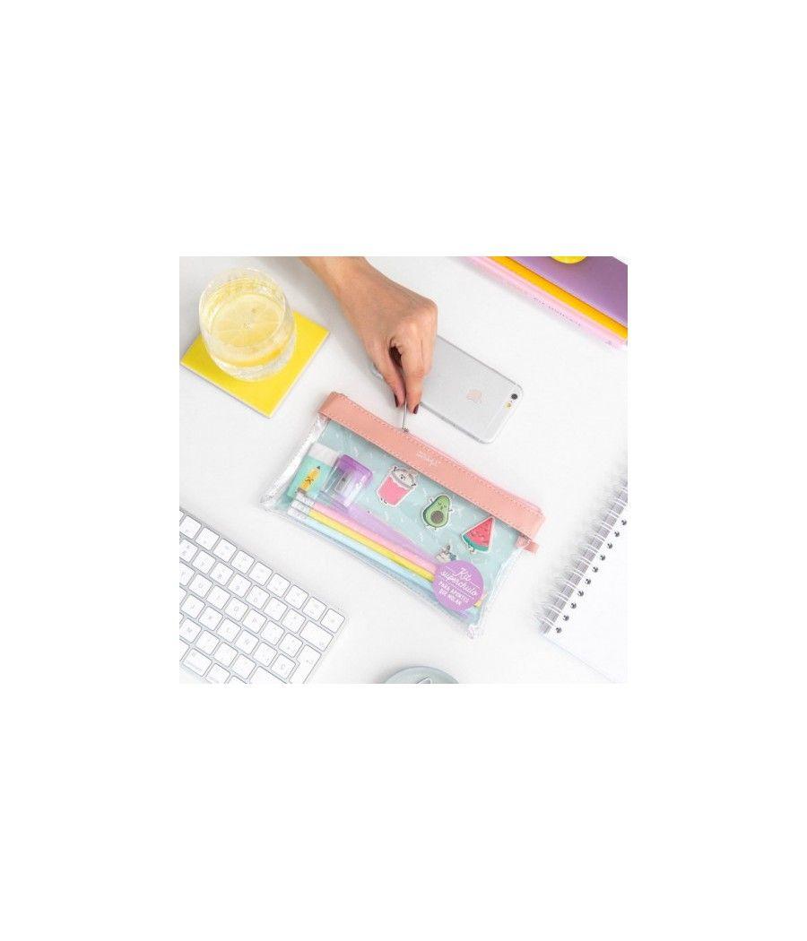 Kit de estuche transparente pvc "para apuntes que molan" mr.wonderful woa09499es