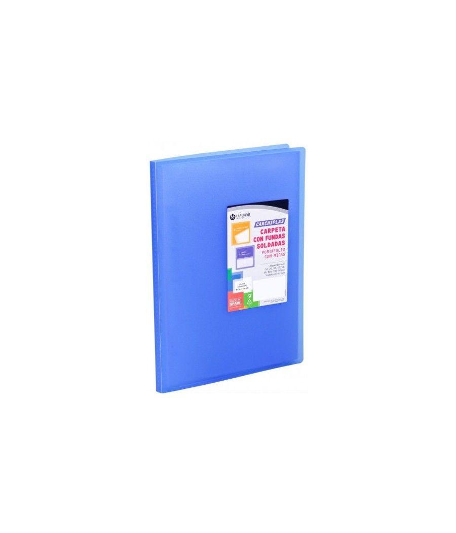 Carpeta carchiplas-book a4 polipropileno 50 fundas soldadas azul carchivo 50305050 pack 4 unidades