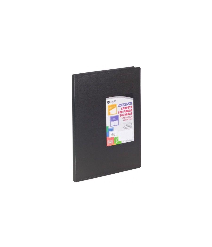 Carpeta carchiplas-book a4 polipropileno 50 fundas soldadas negro carchivo 50305006 pack 4 unidades