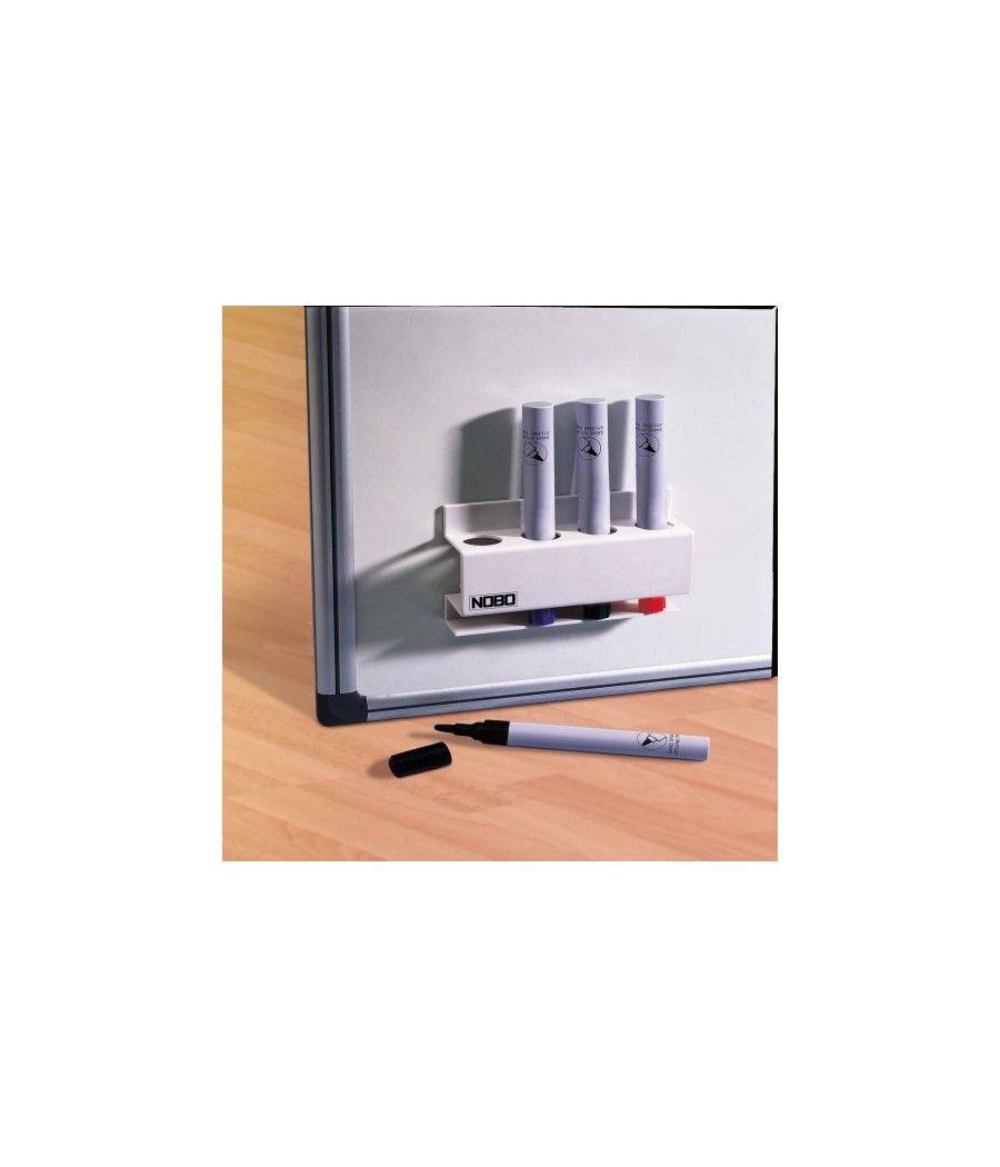 Porta rotuladores magnetico capacidad 4 rotuladores 8x12x3,2 cm. nobo 3503846
