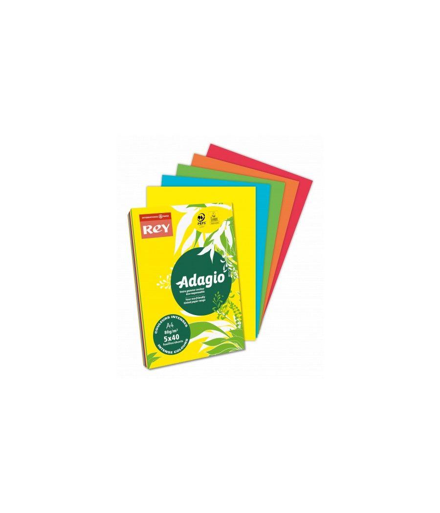 Paquete 500h papel 80gr a3 amarillo intenso adagio 156263 pack 5 unidades