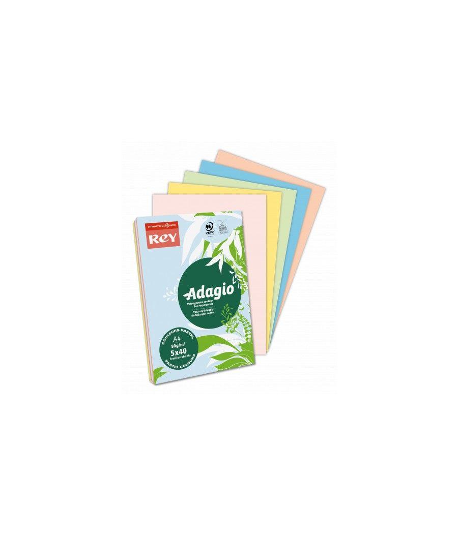 Paquete 500h papel 80gr a4 malva palido adagio 156223 pack 5 unidades