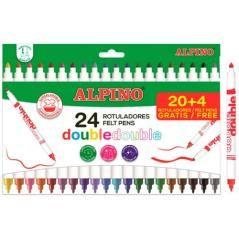 Caja 20+4 rotuladores de colores doble punta alpino ar002058