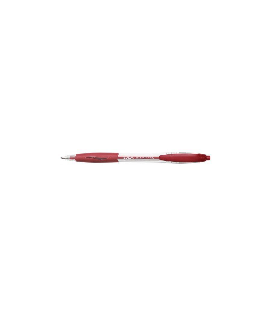 Boligrafo retractil trazo 0,4 mm. atlantis rojo bic 887133 pack 12 unidades