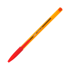 Boligrafo cristal fine cuerpo naranja trazo 0,3 mm. color rojo bic 872720 pack 50 unidades