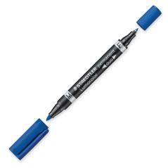 Marcador duo lumocolor permanente puntas 0,6/1mm. 1mm. azul staedtler 348-3 pack 10 unidades