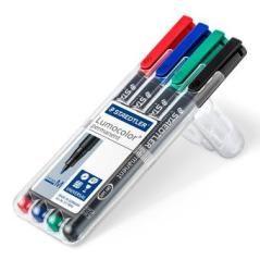 Estuche 4 marcadores lumocolor permanente punta media 1mm. surtidos staedtler 317 wp4