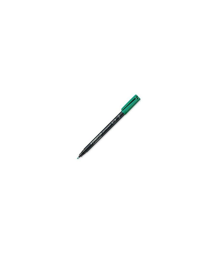 Marcador lumocolor permanente punta fina 0,6mm. verde staedtler 318-5 pack 10 unidades