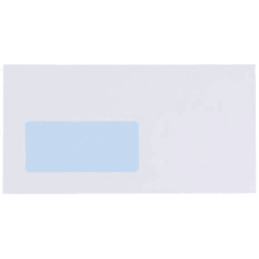 Caja 500 sobres din dl (110x220) offset blanco 90 grs. ventana izquierda 45x100 b.20 i.20 opensam autoadhesivo con tira de silic