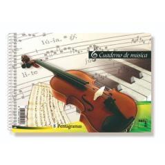 Cuaderno blocks de musica 80 grs. 4º (155x215mm.) 20 hojas 6 pentagramas pacsa 18803 pack 20 unidades