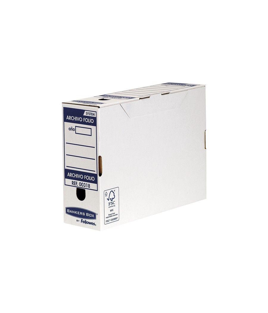 Caja de archivo definitivo folio 100mm azul bankers box 0031802 pack 10 unidades