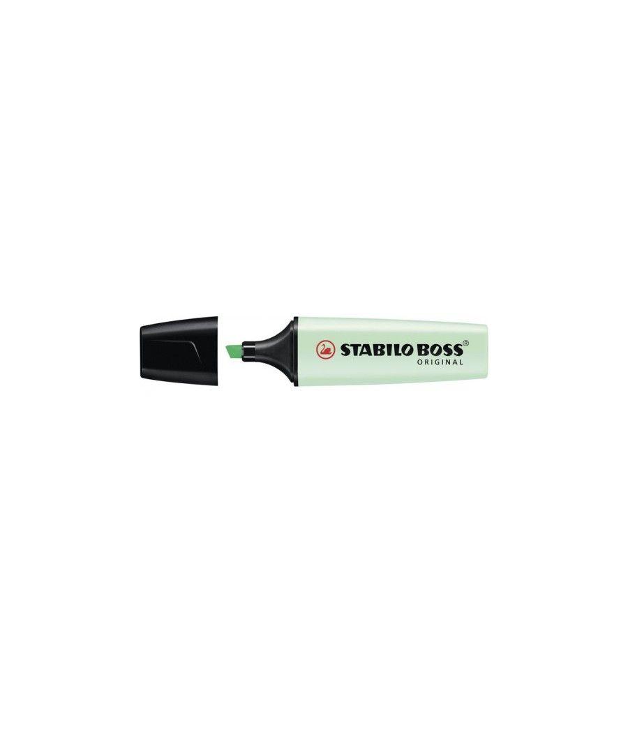 Marcador.fluorescente boss trazo 2/5mm. verde pastel stabilo 70/116 pack 10 unidades