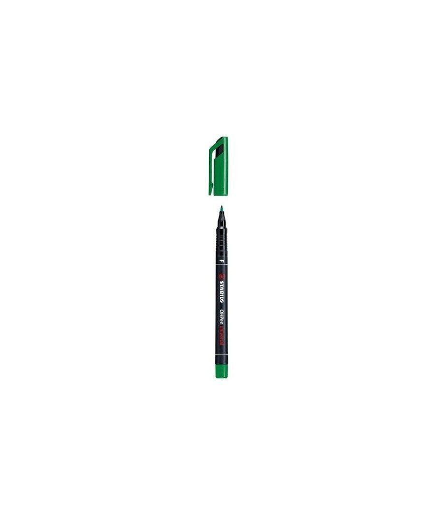 Marcador permanente punta fina ohpen universal 0,7mm. verde stabilo 842/36 pack 10 unidades