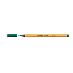 Rotulador punta fina point 88 0.4mm verde pino stabilo 88/53 pack 10 unidades