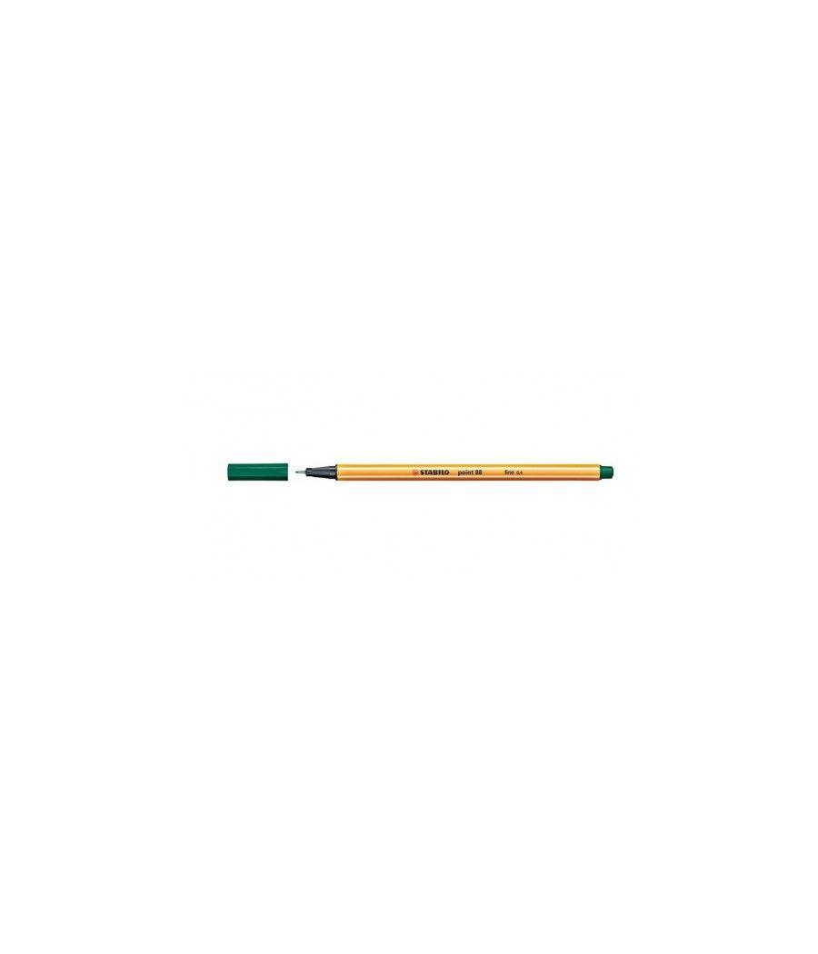 Rotulador punta fina point 88 0.4mm verde pino stabilo 88/53 pack 10 unidades