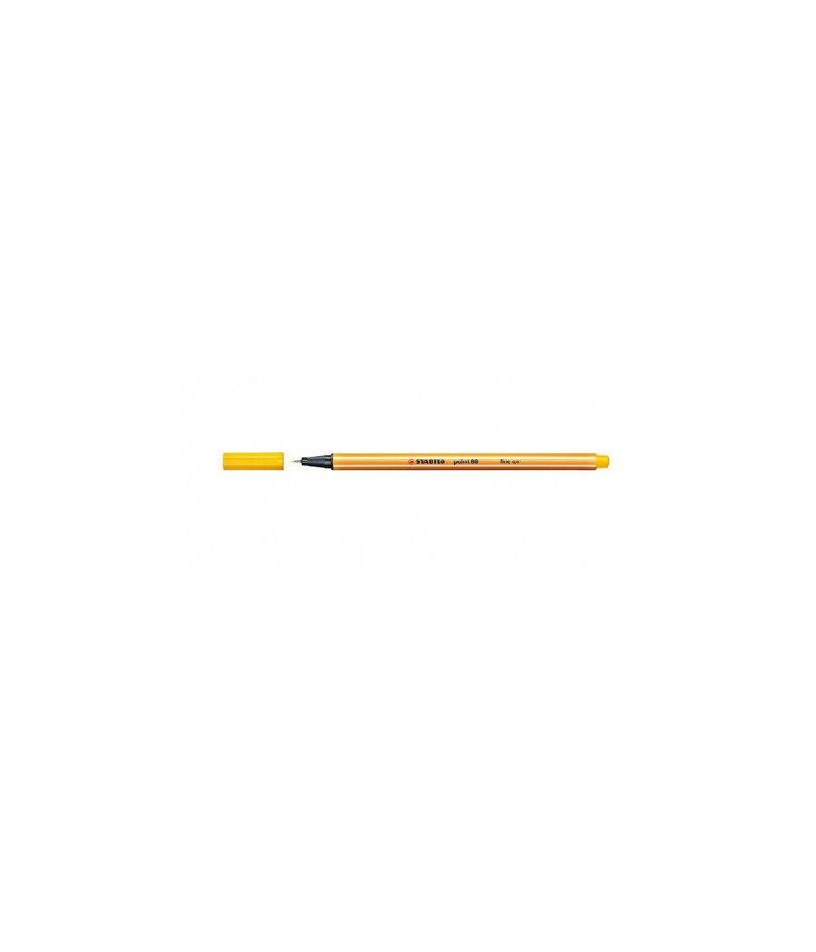 Rotulador punta fina point 88 0.4mm amarillo stabilo 88/44 pack 10 unidades