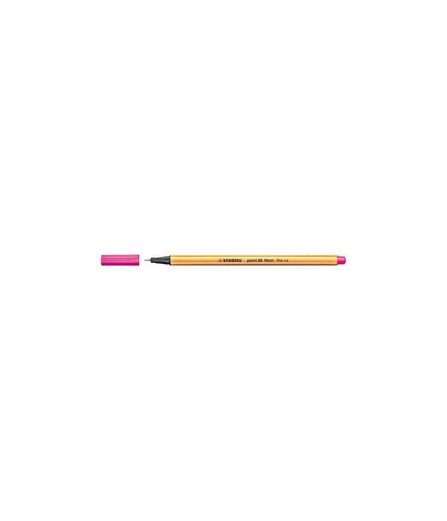 Rotulador punta fina point 88 0.4mm rosa neon stabilo 88/056 pack 10 unidades