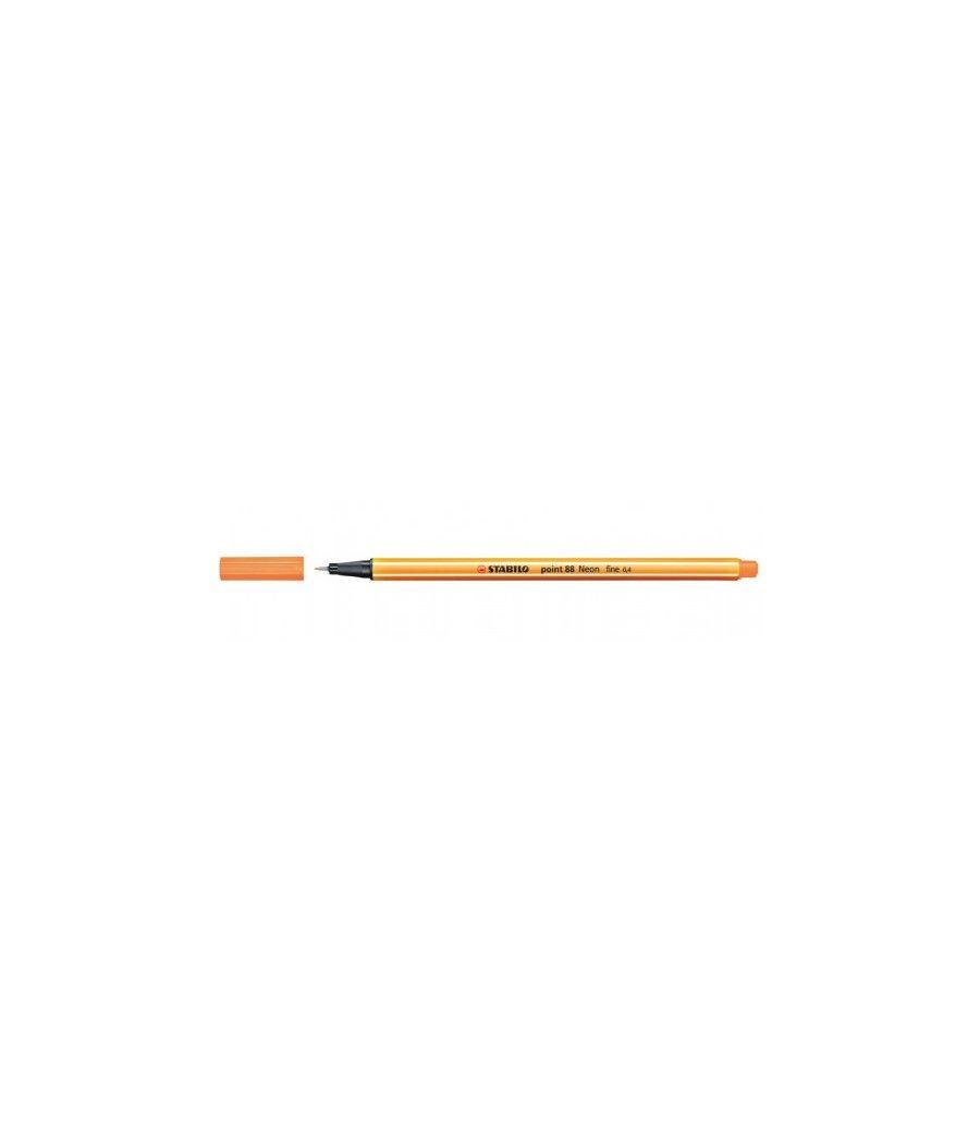 Rotulador punta fina point 88 0.4mm naranja neon stabilo 88/054 pack 10 unidades