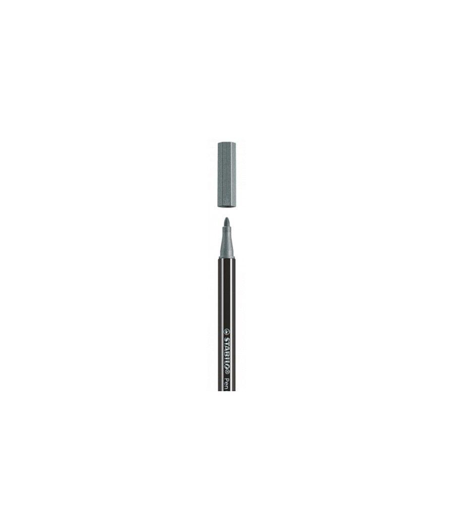 Rotulador acuarelable metal punta media 1,4mm. pen 68 plata stabilo 68/805 pack 10 unidades