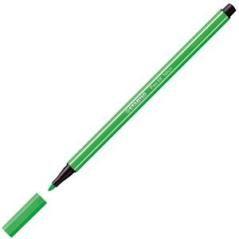 Rotulador punta fibra media 1mm. pen 68 verde neon stabilo 68/033 pack 10 unidades