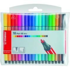 Rotulador punta fibra media 1mm. pen 68 gris payne stabilo 68/98 pack 10 unidades