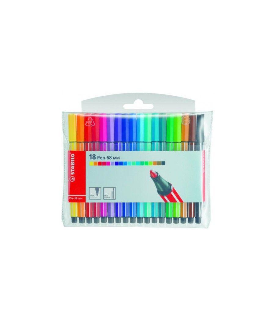 Rotulador punta fibra media 1mm. pen 68 gris payne stabilo 68/98 pack 10 unidades