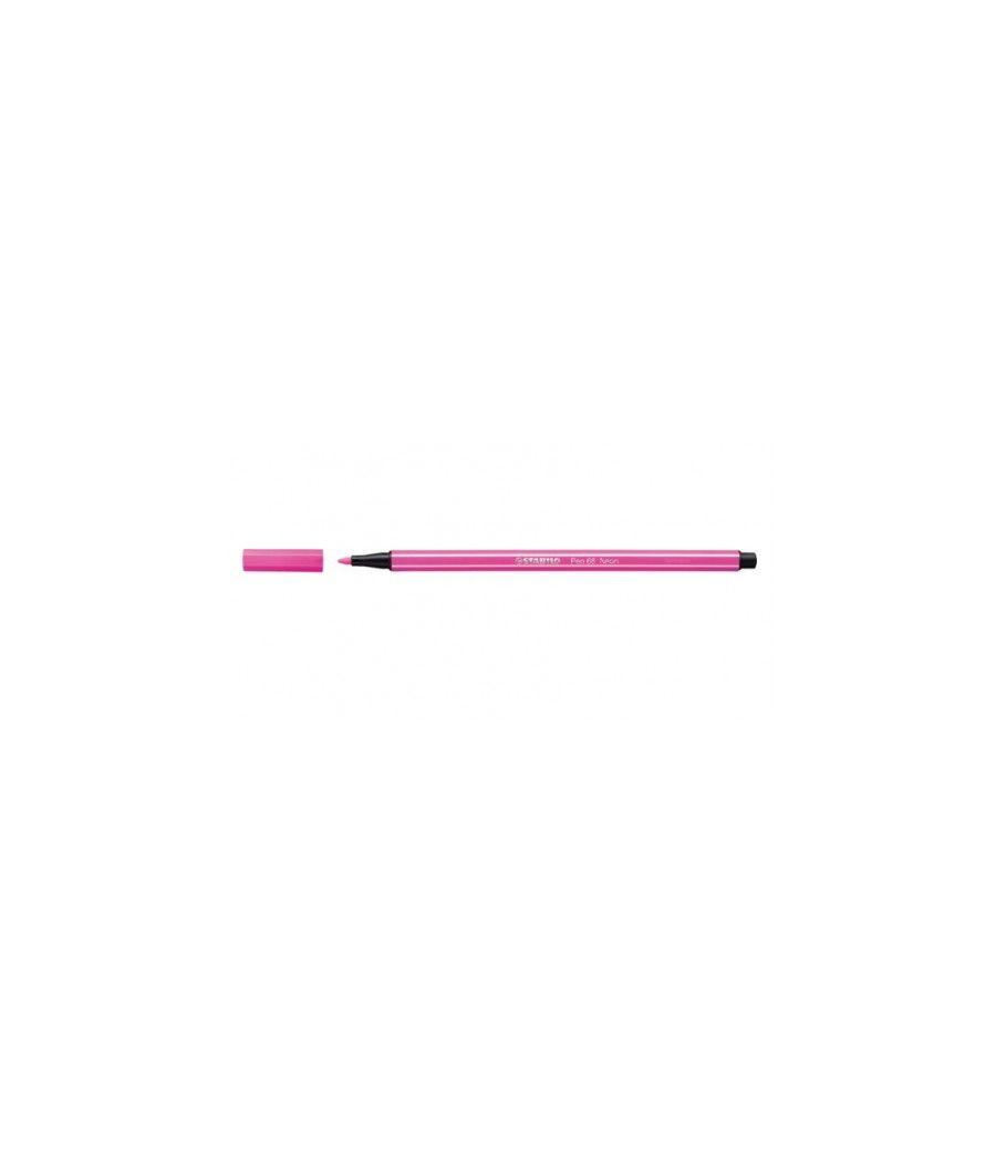 Rotulador punta fibra media 1mm. pen 68 rosa stabilo 68/56 pack 10 unidades