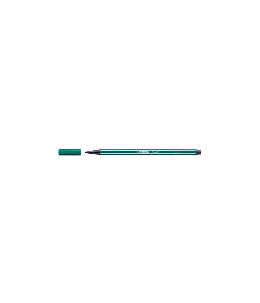 Rotulador punta fibra media 1mm. pen 68 verde turquesa stabilo 68/53 pack 10 unidades