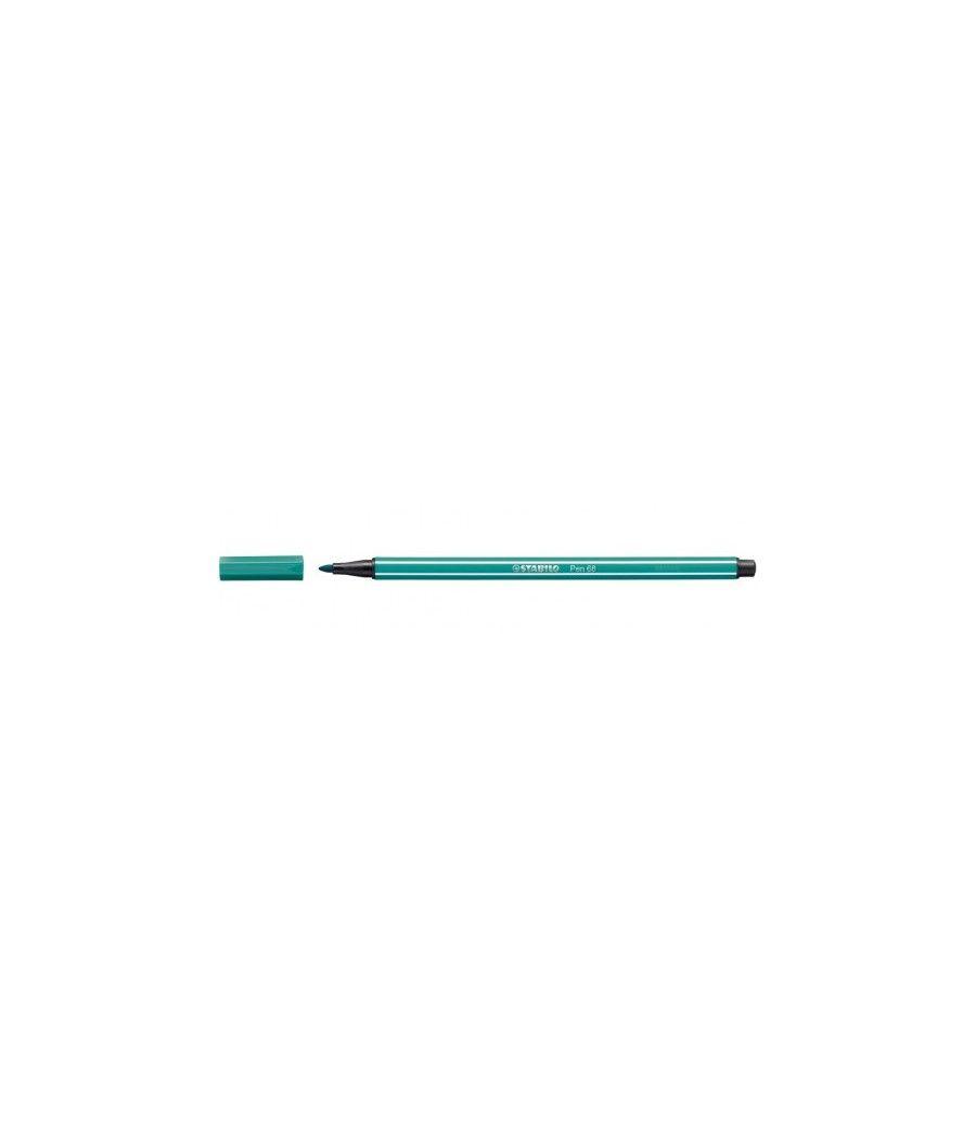 Rotulador punta fibra media 1mm. pen 68 azul turquesa stabilo 68/51 pack 10 unidades