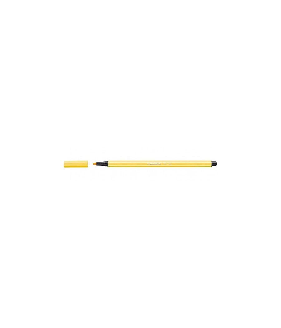 Rotulador punta fibra media 1mm. pen 68 amarillo stabilo 68/44 pack 10 unidades