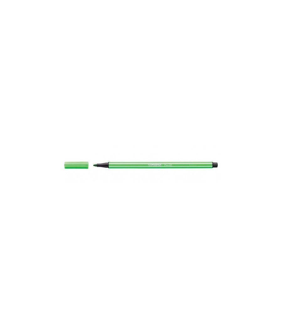 Rotulador punta fibra media 1mm. pen 68 verde hoja stabilo 68/43 pack 10 unidades