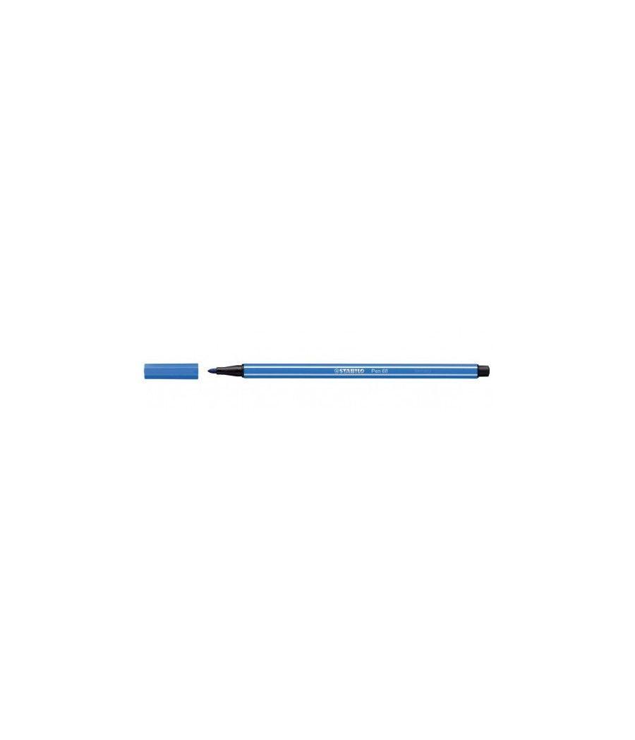 Rotulador punta fibra media 1mm. pen 68 azul oscuro stabilo 68/41 pack 10 unidades