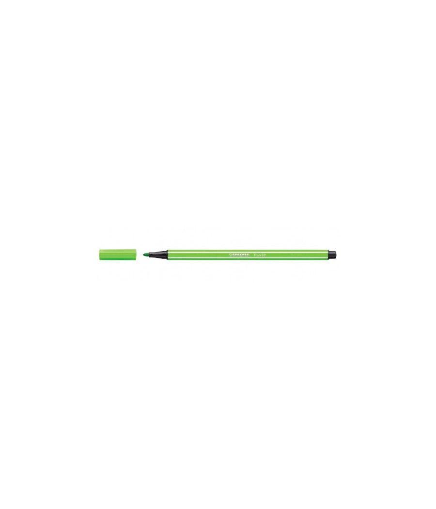 Rotulador punta fibra media 1mm. pen 68 verde claro stabilo 68/33 pack 10 unidades