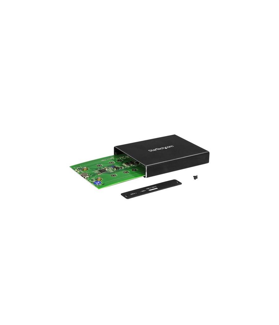 StarTech.com Caja de Dos Bahías M.2 NGFF - USB 3.1 (10Gbps) - RAID - Caja Externa USB-C y USB-A de Aluminio - Imagen 4