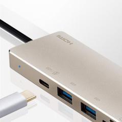 Aten docking station compacta usb-c multipuerto con power pass-through