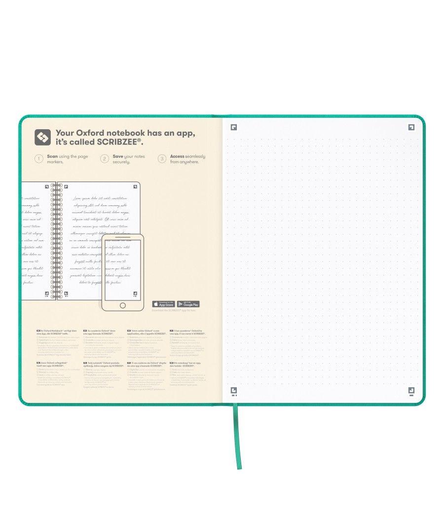 Cuaderno signature a5 tapa extradura 104h rayado dots 5x5 color ice mint oxford 400154948 pack 5 unidades