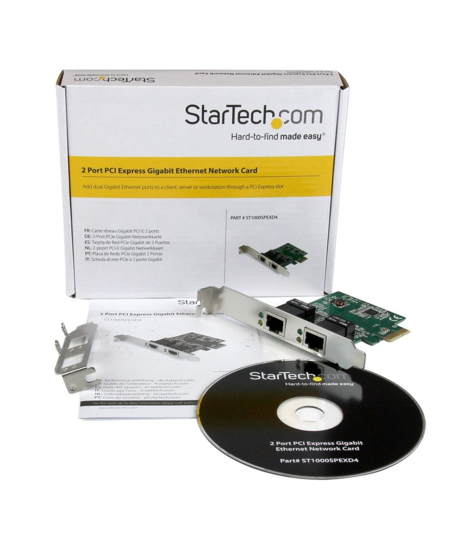 StarTech.com Adaptador Tarjeta de Red NIC PCI Express PCI-E de 2 Puertos Ethernet Gigabit RJ45 - Imagen 6