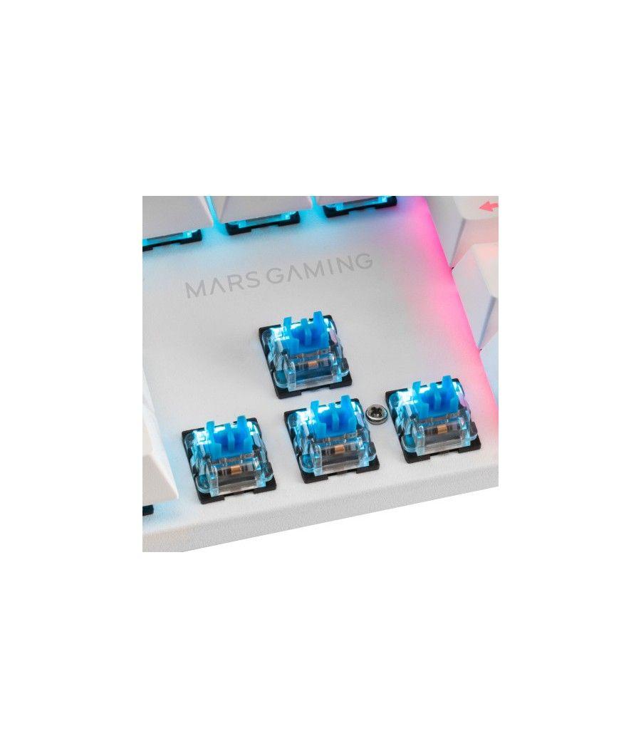 Mars gaming mk422 blanco teclado gaming rgb switch mecánico azul idioma portugués