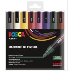 Estuche 8 uds. pc-5m oscuros posca uniball 182634809