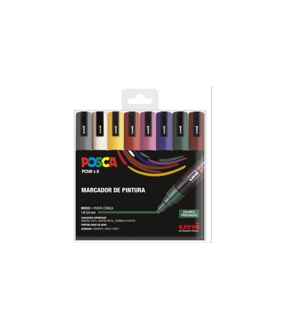 Estuche 8 uds. pc-5m oscuros posca uniball 182634809