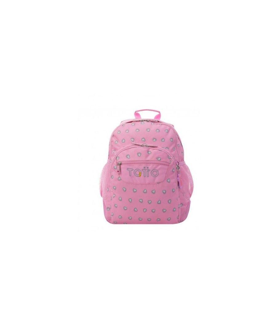 Mochila infantil rosa corazones bolsillos ma04eco029-2120n-7iu totto