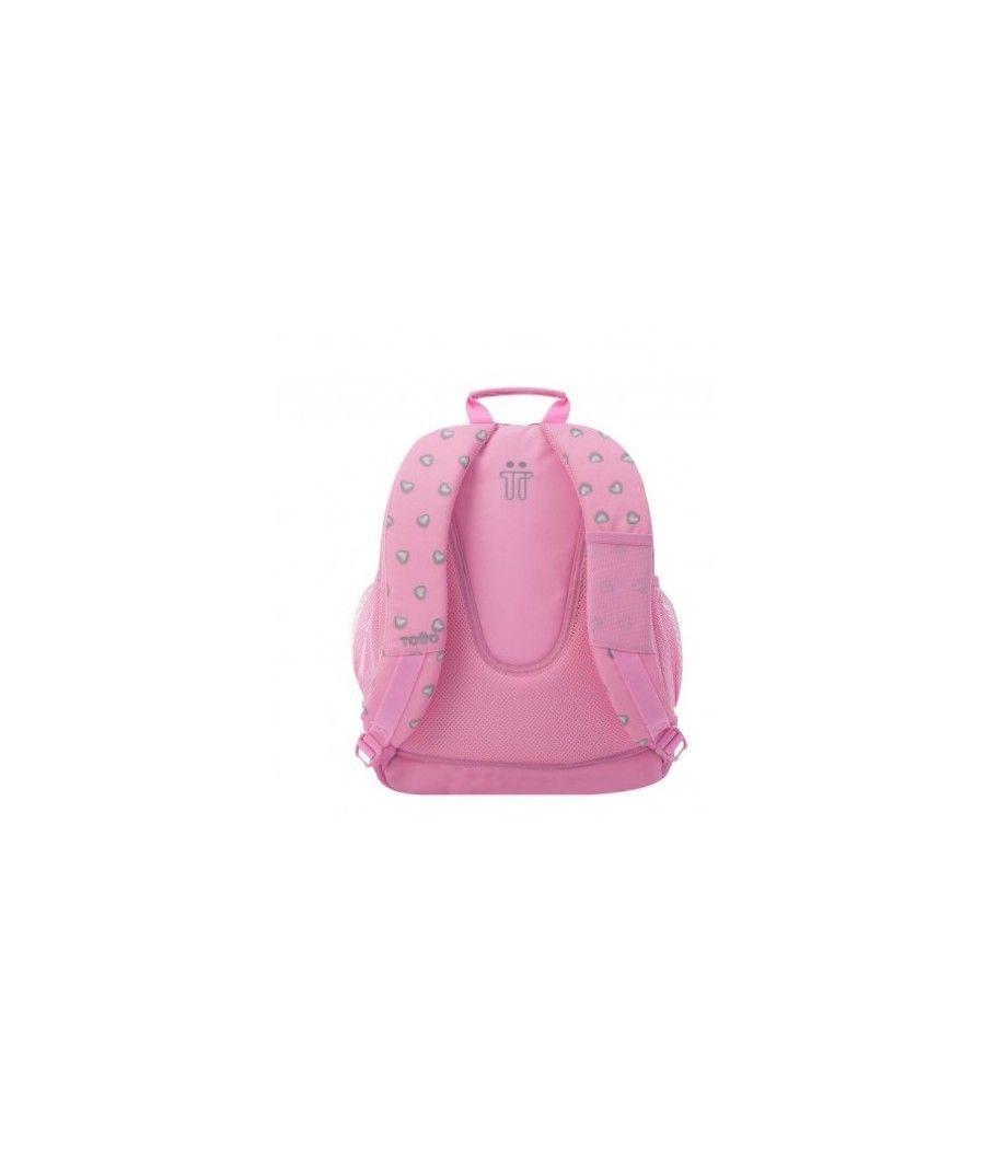 Mochila infantil rosa corazones bolsillos ma04eco029-2120n-7iu totto