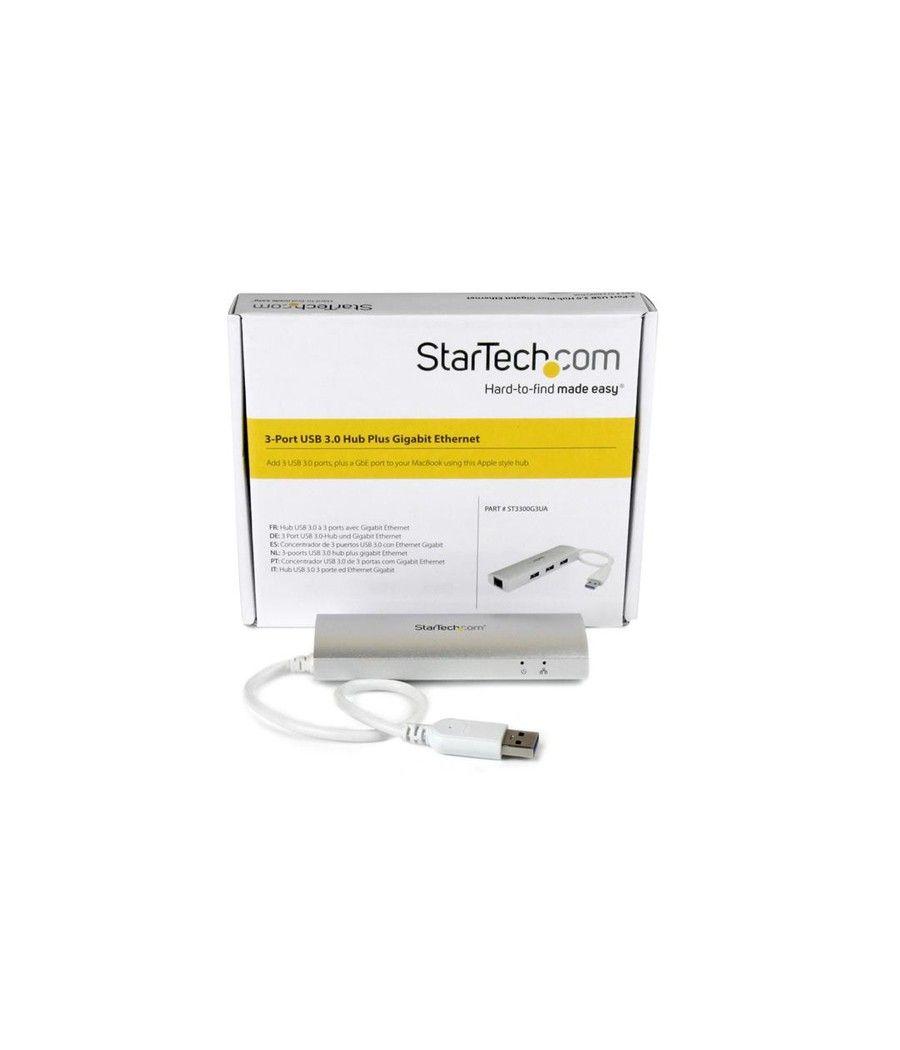StarTech.com Hub Concentrador de 3 Puertos USB 3.0 con Adaptador de Red Ethernet Gigabit - Imagen 6