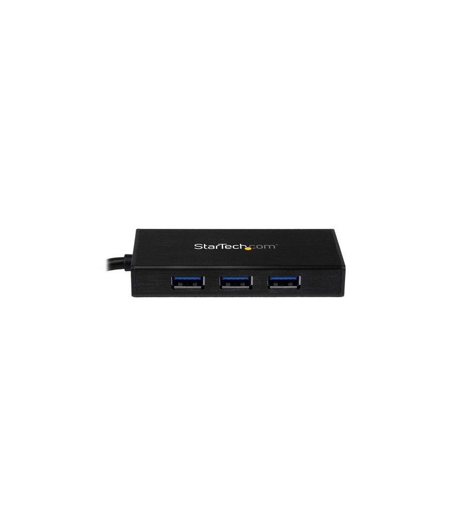 StarTech.com Hub USB 3.0 de Aluminio con Cable - Concentrador de 3 Puertos USB con Adaptador de Red Ethernet Gigabit - Imagen 2
