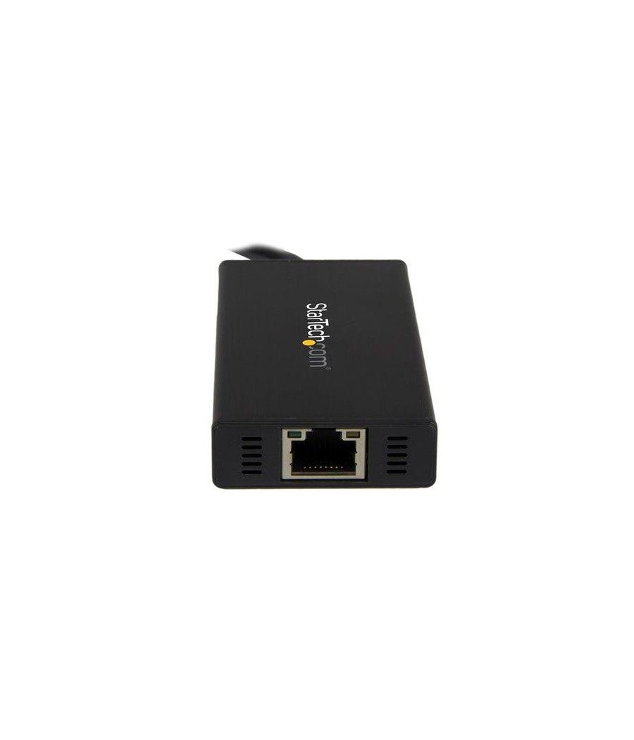 StarTech.com Hub USB 3.0 de Aluminio con Cable - Concentrador de 3 Puertos USB con Adaptador de Red Ethernet Gigabit - Imagen 3