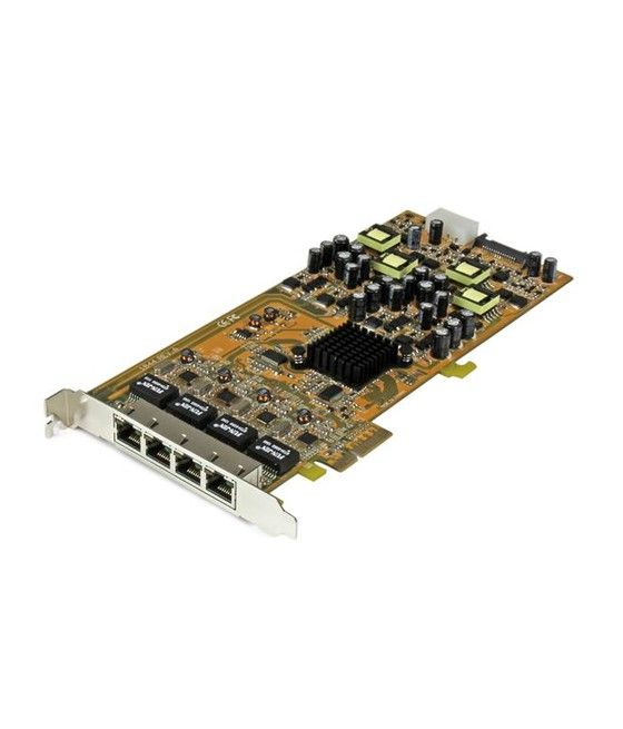 StarTech.com Tarjeta PCI Express de Red Ethernet Gigabit con 4 Puertos RJ45 PoE Power over Ethernet - Imagen 1